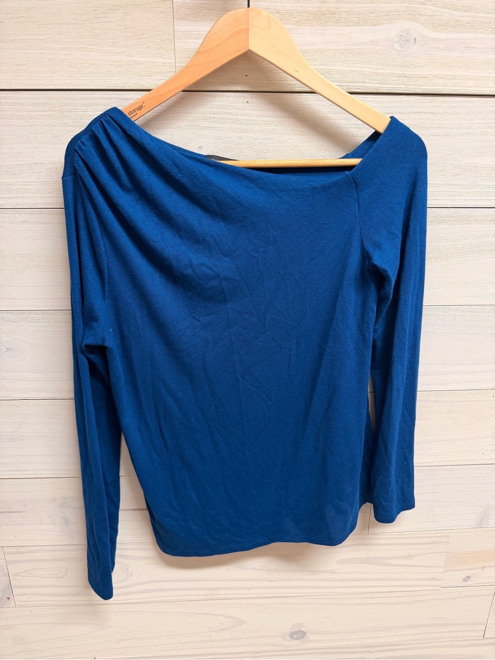 Banana Republic Teal Blue Off-Shoulder Long Sleeve Top